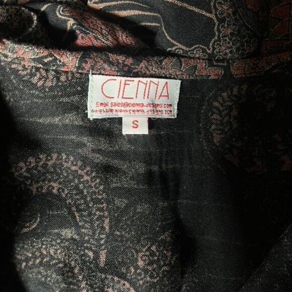 Cienna Vintage Boho Wrap Dress Fluted Sleeves Paisley Print Size Small - Picture 4 of 4